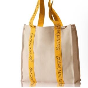 Sol de Janeiro Tote Bag in Cream with Yellow Accents